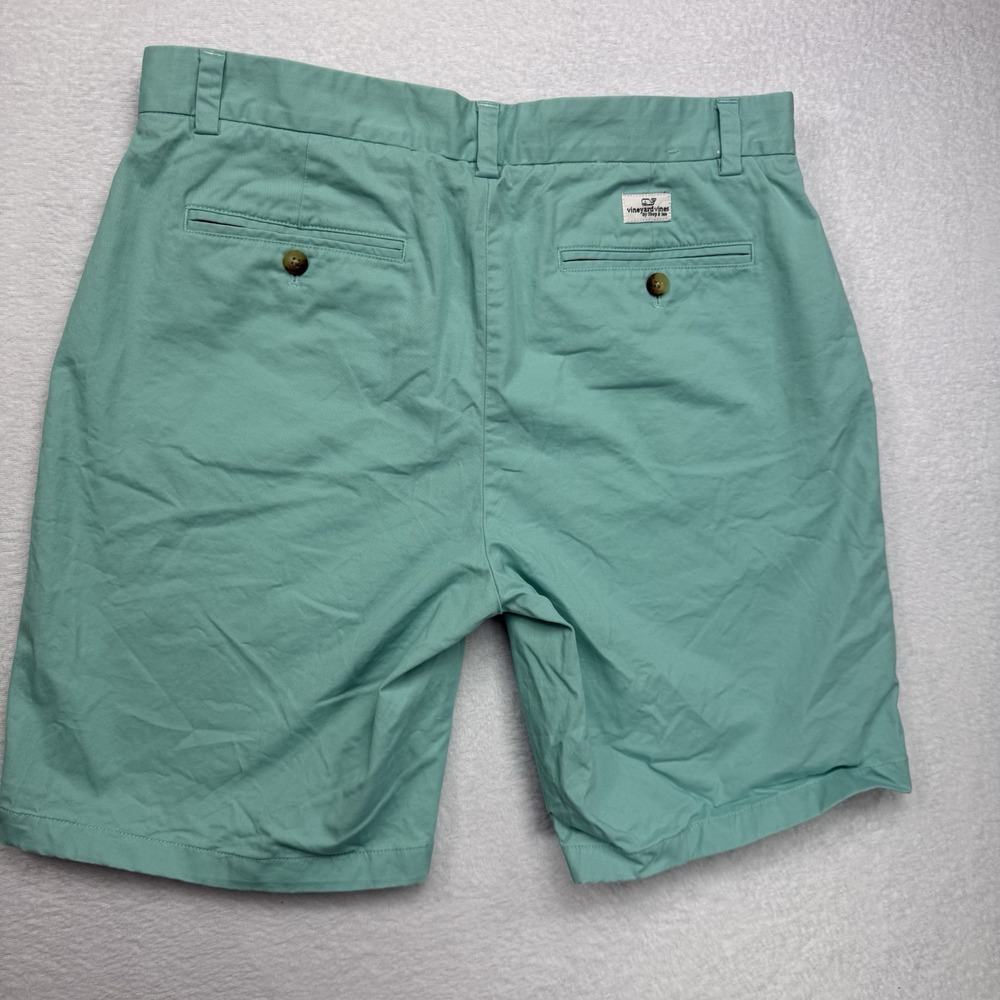 Vineyard Vines Breaker Shorts Size 34 Aqua Chino Flat Front Casual - Picture 6 of 8